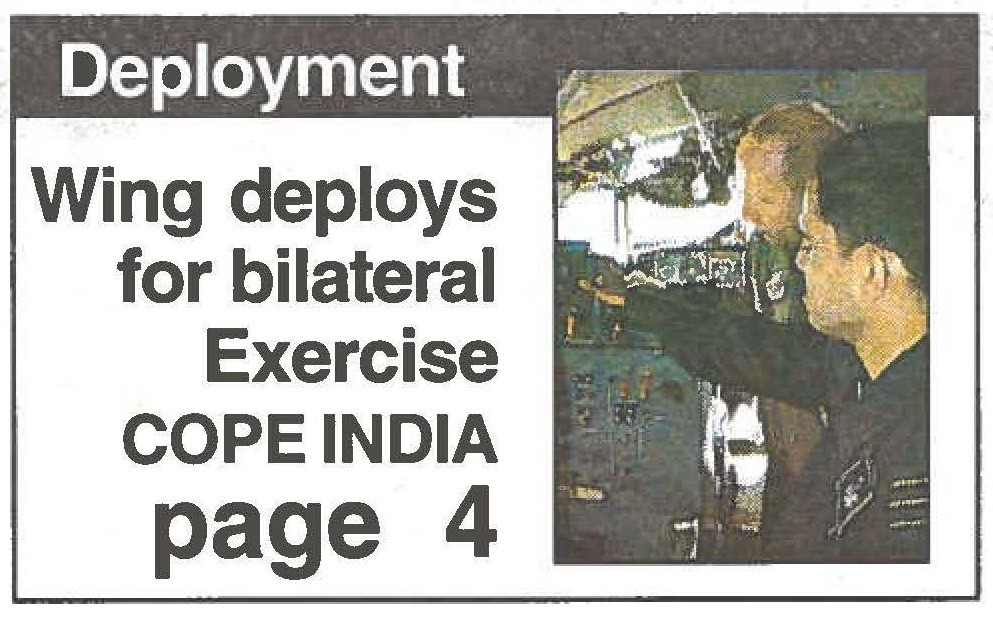 Wing deploys for bilateral Exercise COPE INDIA page 4
