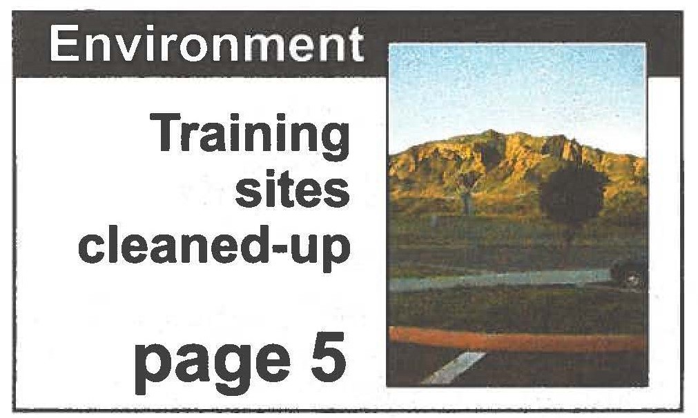 Training sites cleaned-up at page 5