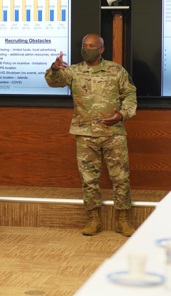 Senior Enlisted Advisor to the Chief of The National Guard Bureau Tony L. Whitehead visited Soldiers and Airmen of the Hawai‘i National Guard, receiving a HIANG “101” Brief from Chief MSgt. Costa, as well as a recruiting brief from the A1R Team.