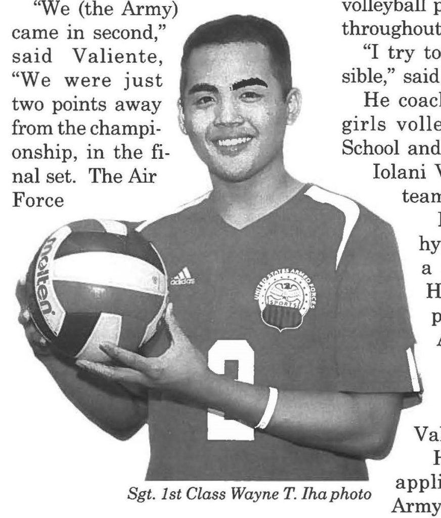 Valiente stars with All Army Volleyball Team