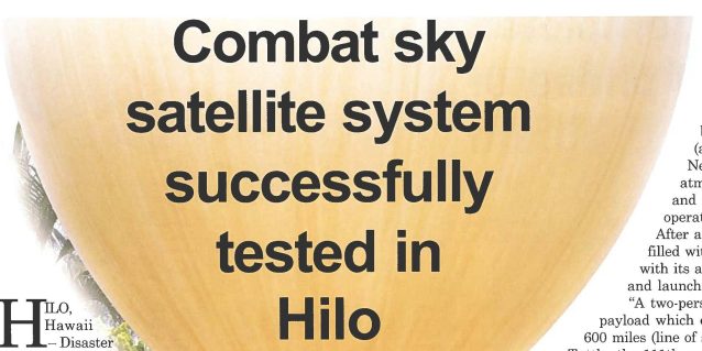 ONE-TWO-THREE ... GO - Col. Ann Greenlee, the Hawaii Air National Guard executive support staff officer, prepares to launch the Sky Satellite balloon.