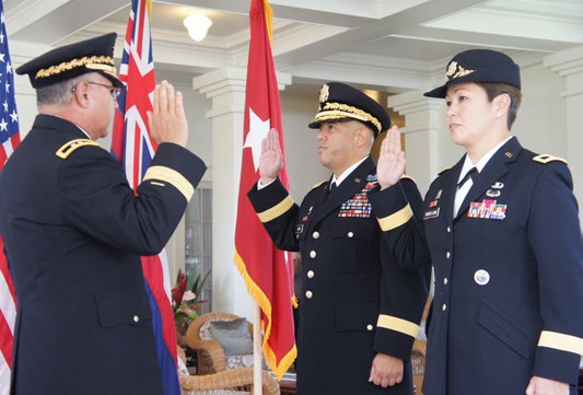 Rare double-pinning ceremony, Hawaii Army National Guard
