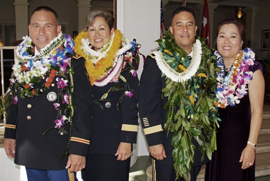 Rare double-pinning ceremony, Hawaii Army National Guard