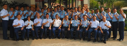 Hawaii Air and Army National Guard members flash the traditional “shaka” sign from Hawaii with members of Kohanudnas.