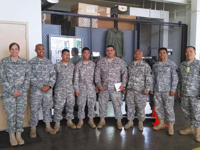 CW4 Tracy Taylor, SGT Ricky Morales, SSG Jojo Bongolan, SGT Rolito Fortez, SGT Gene Muller, SGT Carty Raquedan, CW3 Arnel Antonio, MSG Roland Ladera