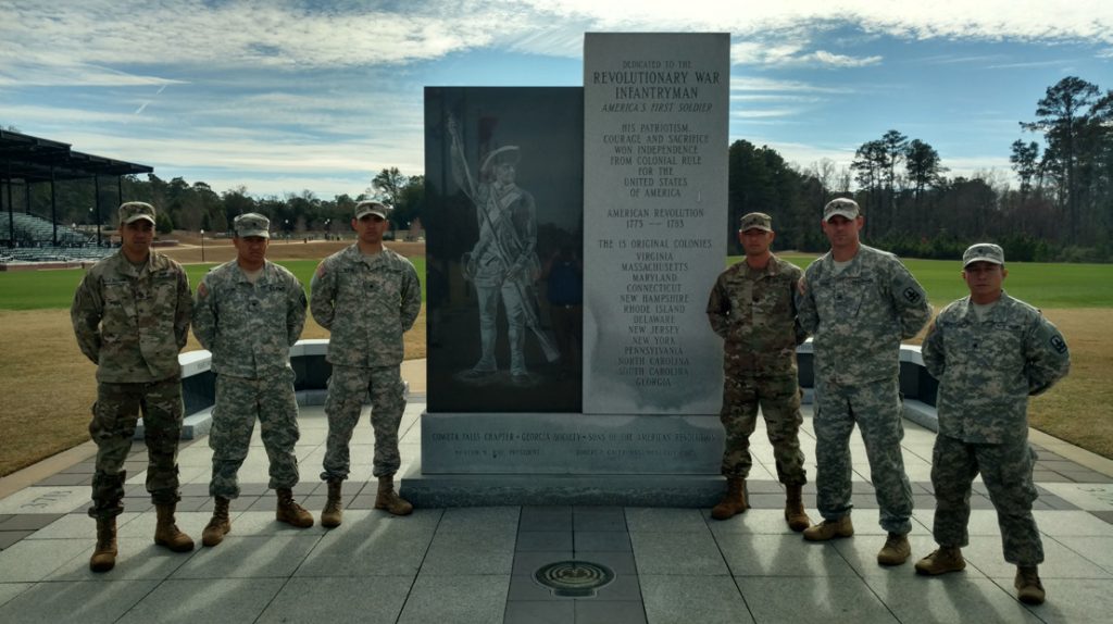 1st place, 1st Squadron 299th CAV 29th IBCT, HIARNG, team - SSG Shiraki - Squad Leader, SGT Craig - Team Leader, SGT Nakasone - Team Leader, SPC Borden - Scout, SPC Batangan - Scout, SPC Hulse - Scout. During 2017 ARNG Gainey Cup Assessment and Selection each Team moved over 20 miles during the week and conducted numerous physical and scout tasks. CSM Kepner, ARNG CSM, observed the competition and spent time talking with the teams
