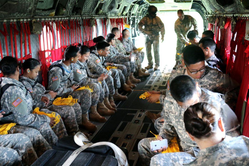 CH-47F orientation flight for Recruitment Sustainment Program