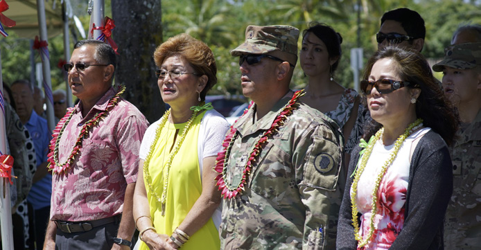 The Hara Generals Sing the Army Song at the closing of the ceremony.