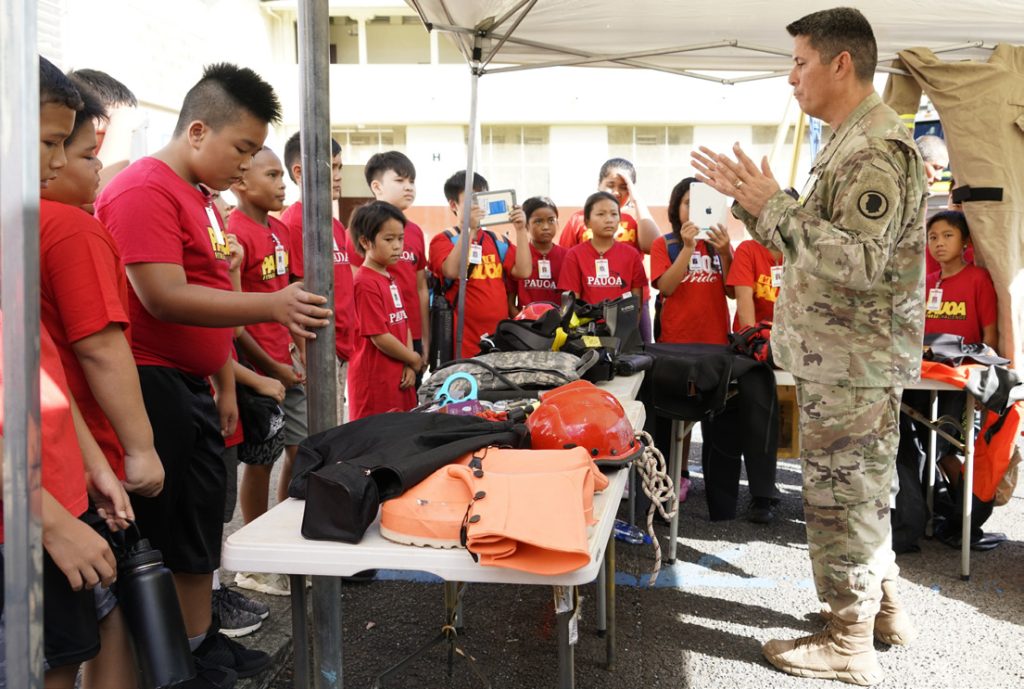 Hawaii National Guard represented during career days at Kawananakoa Middle and Kapolei High Schools