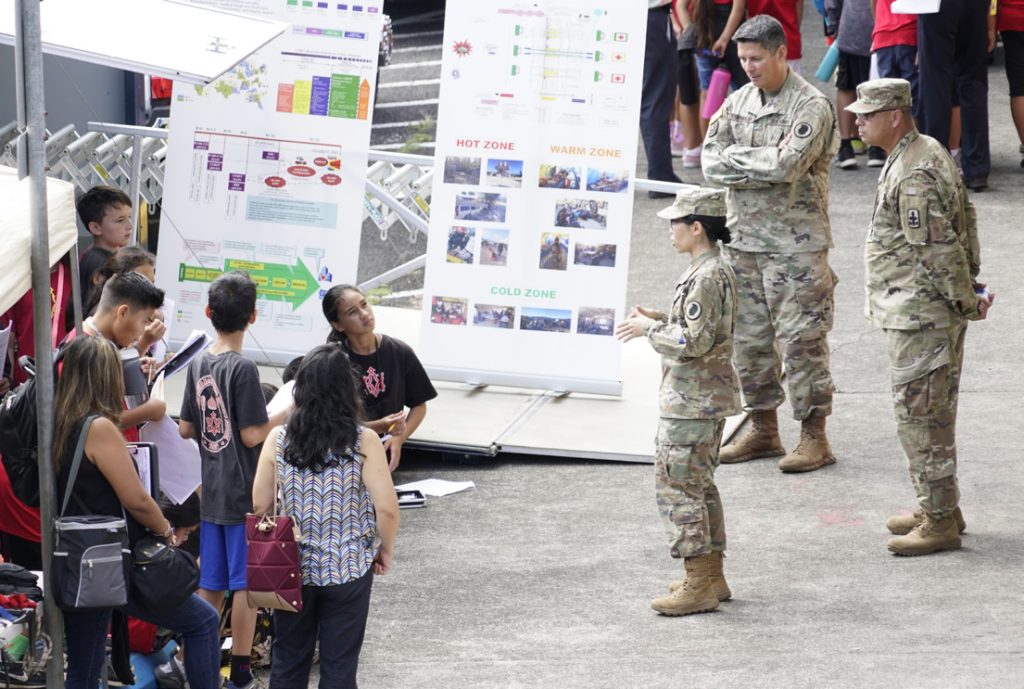 Hawaii National Guard represented during career days at Kawananakoa Middle and Kapolei High Schools