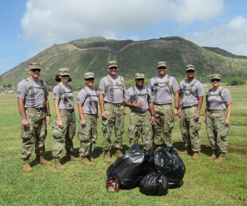 Warrant Officer Candidates from Class 19-001 conducted a beach cleanup of Sandy (Wawamalu) Beach Park on Aug. 3, 2019 as an opportunity for team building within the class and more importantly, to build a rapport with the local community. It was hot, but successful.