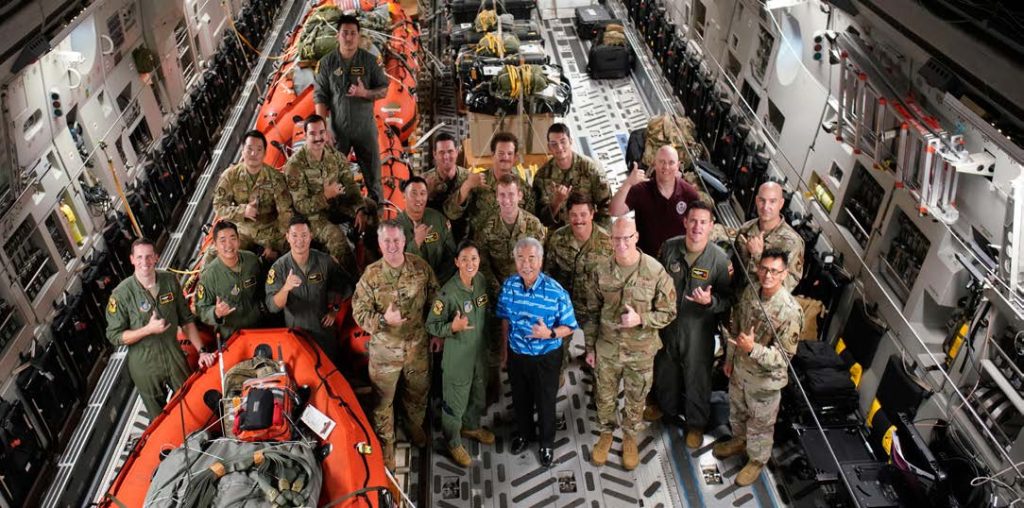 Governor David Ige and Brig. Gen. Joseph Harris II, Hawai‘i ANG commander Briefed by Human Space Flight team at JBPH-H