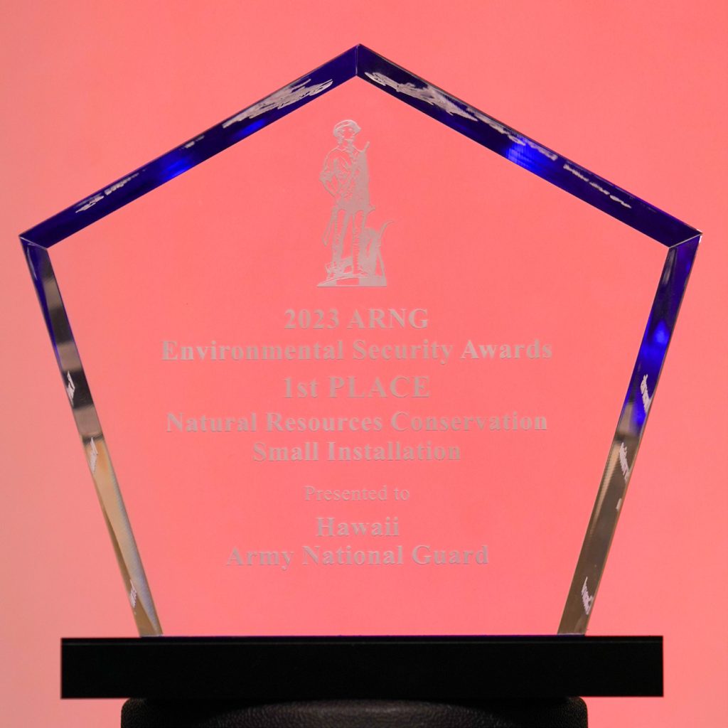 In addition, the Hawaii Army National Guard was awarded 1st Place for the 2023 ARNG Environmental Security Award.