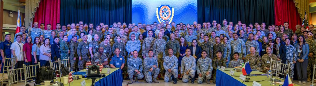 Mutual Defense Board (MDB) and Security Engagement Board (SEB) Standing Committee members complete the first of several meetings on March 7, 2024, Camp Aguinaldo, Quezon City, Philippines. The MDB was established in 1958 and the SEB was established in 2006. The two boards together form the annual MDB-SEB, which coordinates a framework for defense and security cooperation between the U.S. and Philippine militaries. (U.S. Air National Guard photo by Mysti Bicoy)