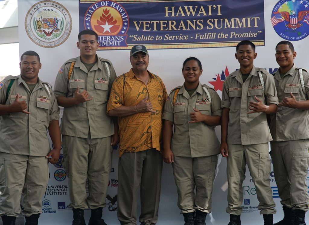 Hawaii National Guard Youth Challenge Academy conducted the presentation of colors and, offered support, for the 2019 Hawaii Veterans Summit, Honolulu, Hawaii June 21, 2019.