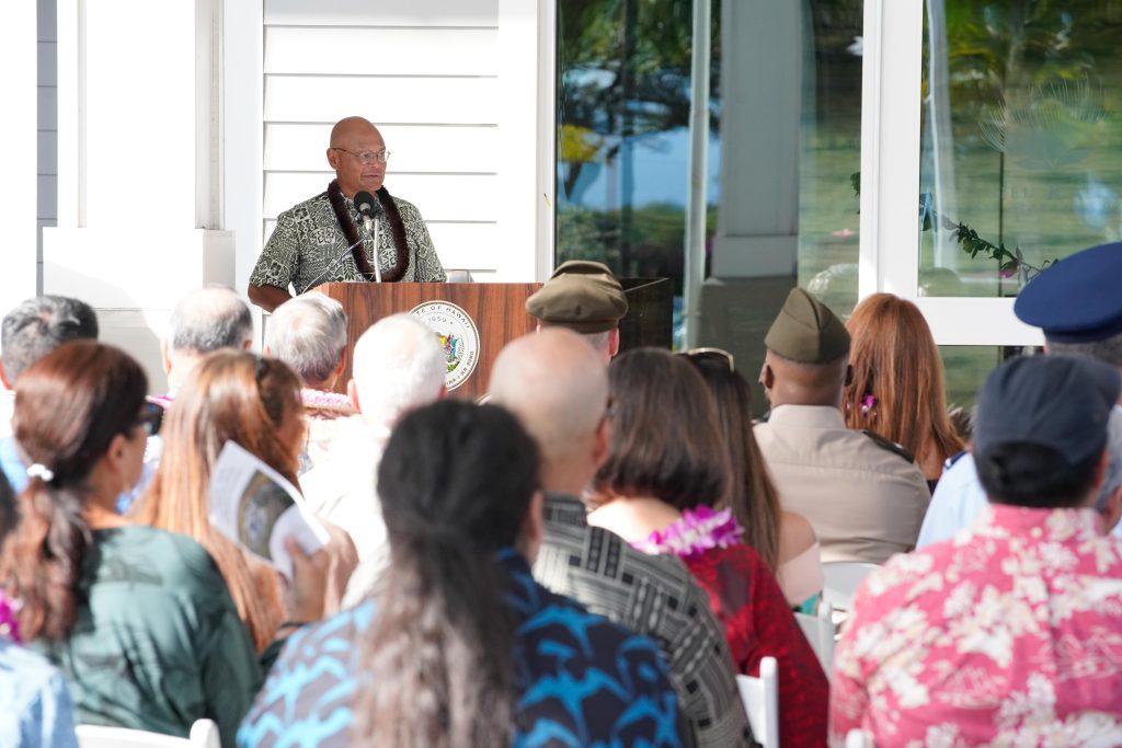 The Dedication Ceremony for the Daniel Kahikina Akaka State Veterans Home in Kapolei was held on March 26. Gov. Josh Green M., the Late Senator Akaka’s Ohana, former State of Hawaii Office of Veterans’ Services Director, Ron Han’s Ohana all spoke at the event and shared about the dream becoming a reality. The home will serve Hawaii’s Veterans for years to come. Earlier that morning, a the Ron Han Room was dedicated and a plaque was unveiled. Gov. Green and Adjutant General Maj. Gen. Stephen Logan joined the Han family for the ceremony commemorating Col. Han for all of his efforts making the state veterans home a reality. Guests were able to tour part of the facility after the event was over.
– Photos by Master Sgt. (Ret) Andrew Jackson, State of Hawai‘i Department
of Defense Public Affairs