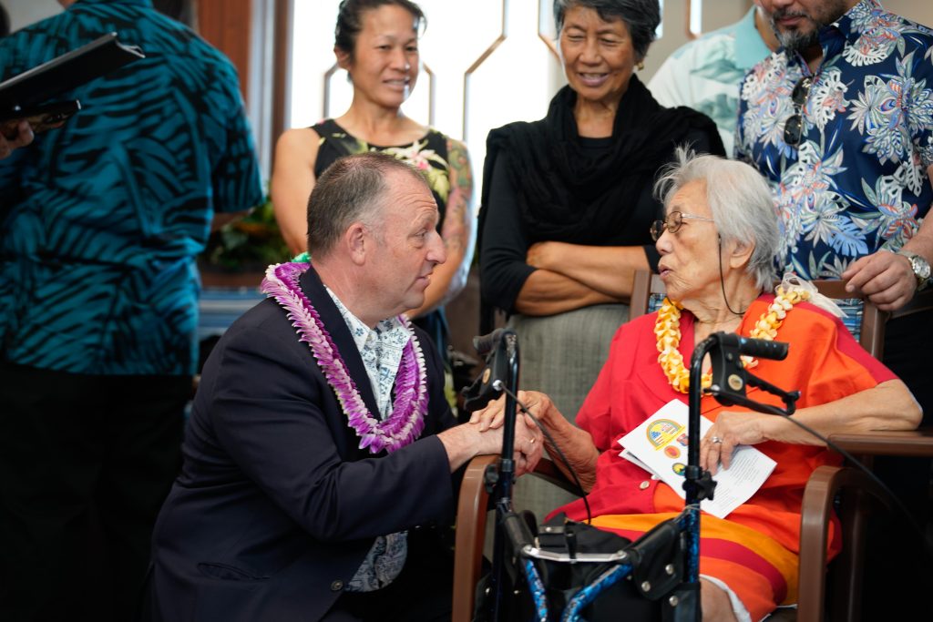 The Dedication Ceremony for the Daniel Kahikina Akaka State Veterans Home in Kapolei was held on March 26. Gov. Josh Green M., the Late Senator Akaka’s Ohana, former State of Hawaii Office of Veterans’ Services Director, Ron Han’s Ohana all spoke at the event and shared about the dream becoming a reality. The home will serve Hawaii’s Veterans for years to come. Earlier that morning, a the Ron Han Room was dedicated and a plaque was unveiled. Gov. Green and Adjutant General Maj. Gen. Stephen Logan joined the Han family for the ceremony commemorating Col. Han for all of his efforts making the state veterans home a reality. Guests were able to tour part of the facility after the event was over.
– Photos by Master Sgt. (Ret) Andrew Jackson, State of Hawai‘i Department
of Defense Public Affairs