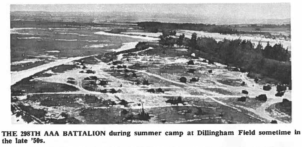 THE 298TH AAA BATTALION during summer camp at Dillingham Field sometime in the late '50s.