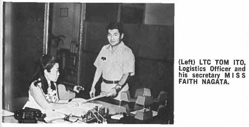 LTC TOM ITO, Logistics Officer and his secretary MISS FAITH NAGATA.