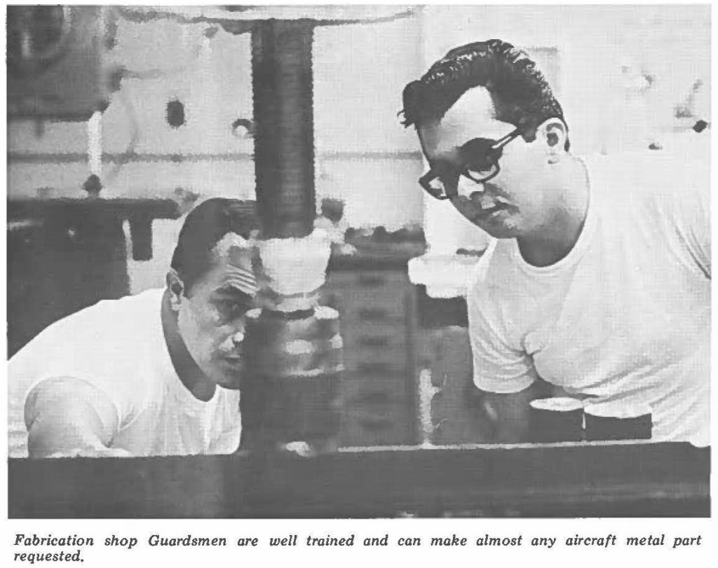 Fabrication shop Guardsmen are well trained and can make almost any aircraft metal part requested.