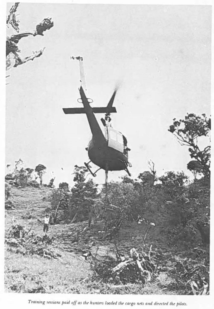 Training sessions paid off as the hunters loaded the cargo nets and directed the pilots.