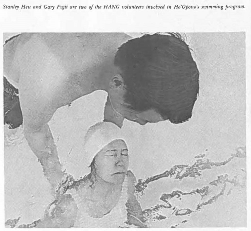 Stanley Heu and Gary Fujii are two of the HANG volunteers involved in Ho'Opono's swimming program.