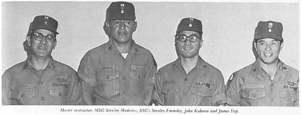 Master instructors MSG Stanley Medeiros, SSGʻs Stanley Emmsley, John Kukaua and James Yap.
