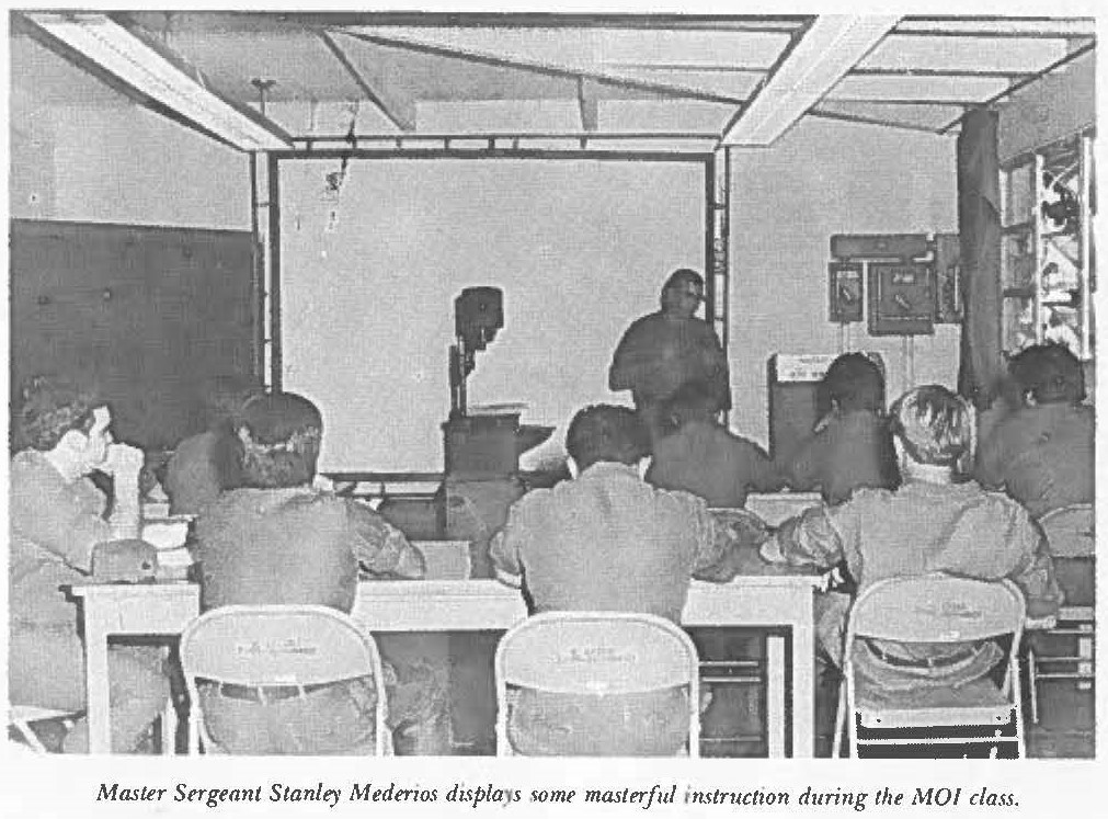 Master Sergeant Stanley Mederios displays some masterful instruction during the MOI class.