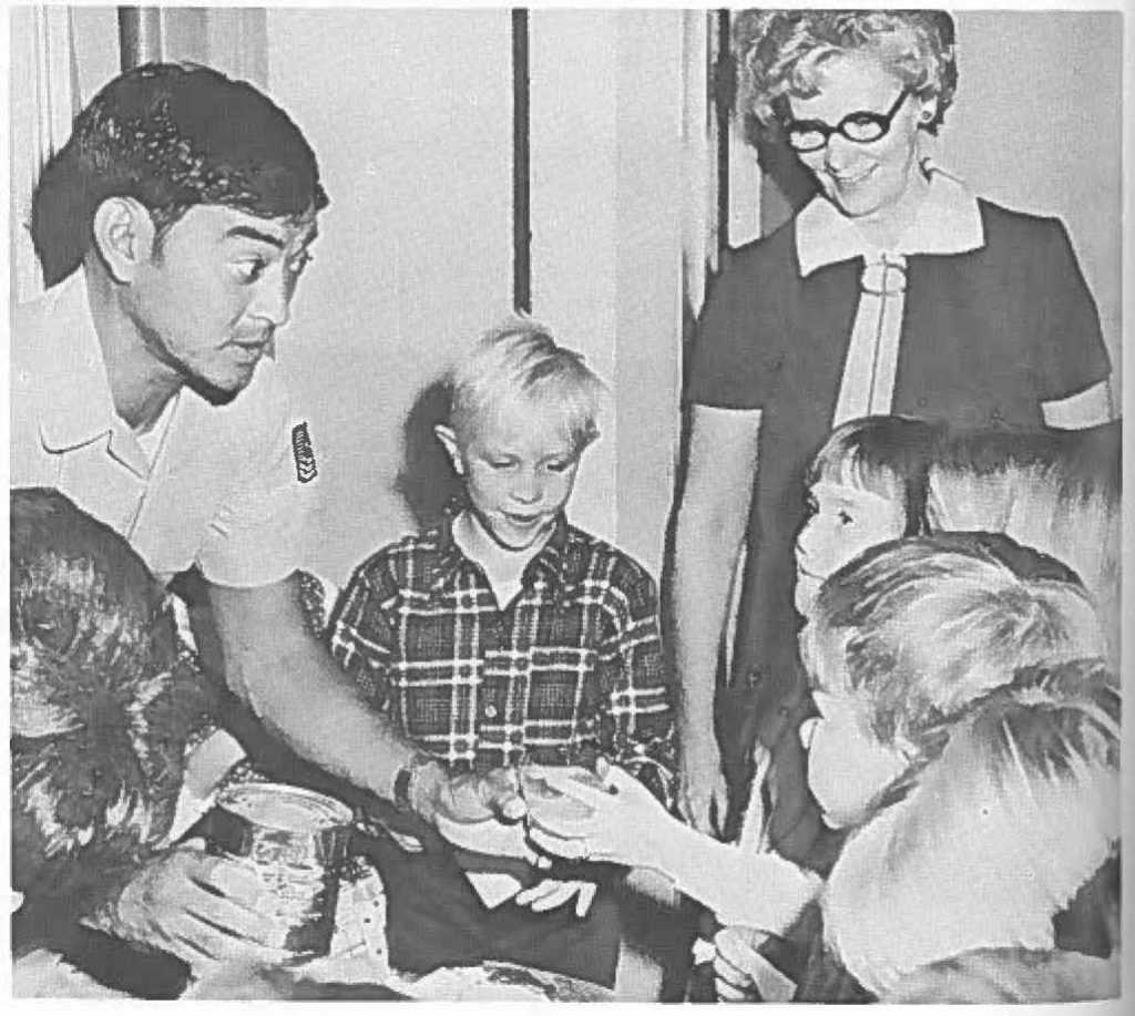 During the first conference of the Enlisted Association of the National Guard of the United States, MSgt Wayne Soma, last of the big time philanthropists, made his mark on metropolitan Sioux Falls. The dashing HANGman personally hosted a pineapple juice cocktail party at a local elementary school. The soiree received both radio and television coverage in the city.