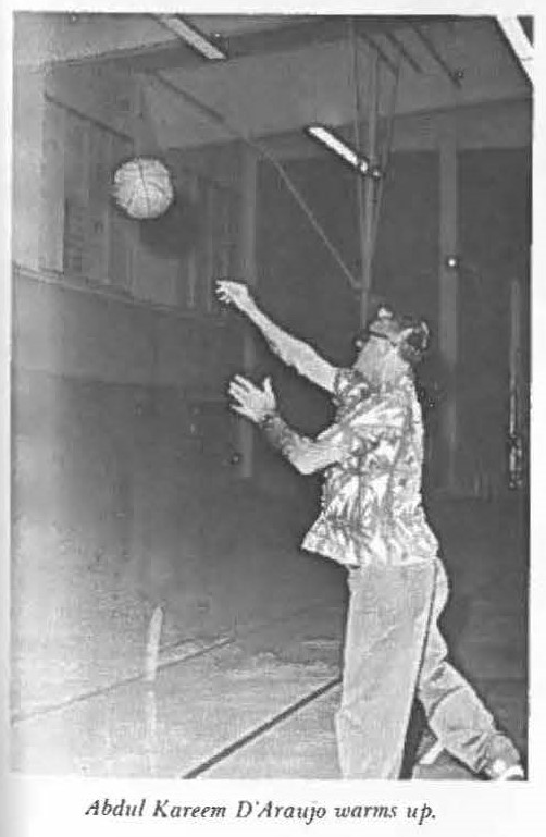 Abdul Kareem D'Araujo warms up.