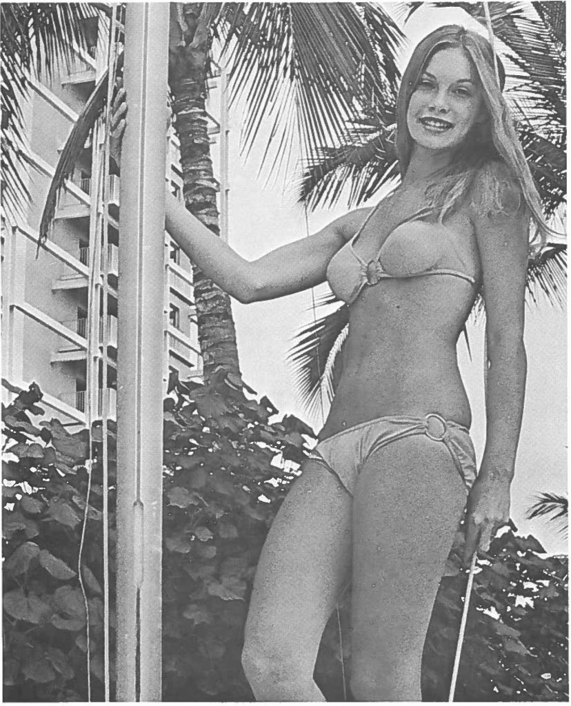 This quarter's pinup is Sharon Whitaker. Sharon is a graduate of Sears' Modeling School and has appeared in "Vogue , "Mademoiselle" and "Cosmopolitan." Photo by SP4 Kerry Kiyabu.