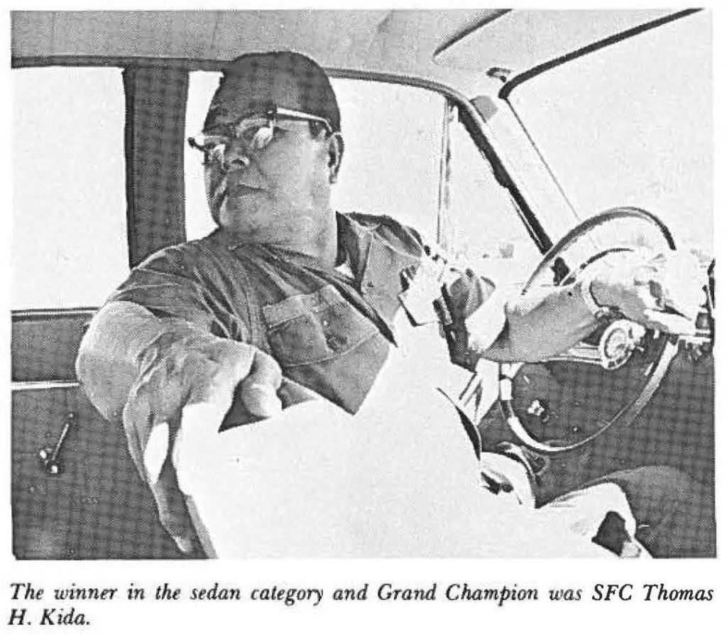 The winner in the sedan category and Grand Champion was SFC Thomas H. Kida.