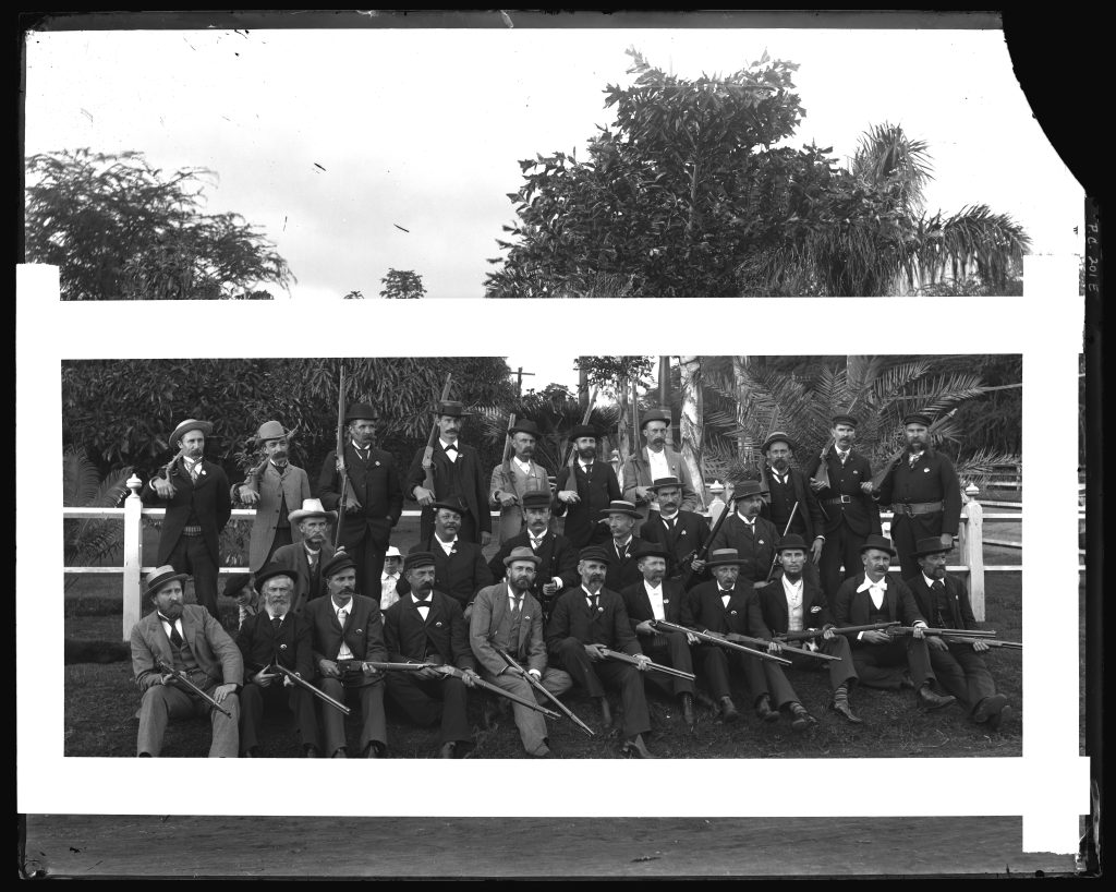 1895. CITIZENS GUARD - Citizens' Guard Squad #3, Sgt. F. J. Lowry in command. Revolution of 1895. See Paradise of the Pacific, July 1927