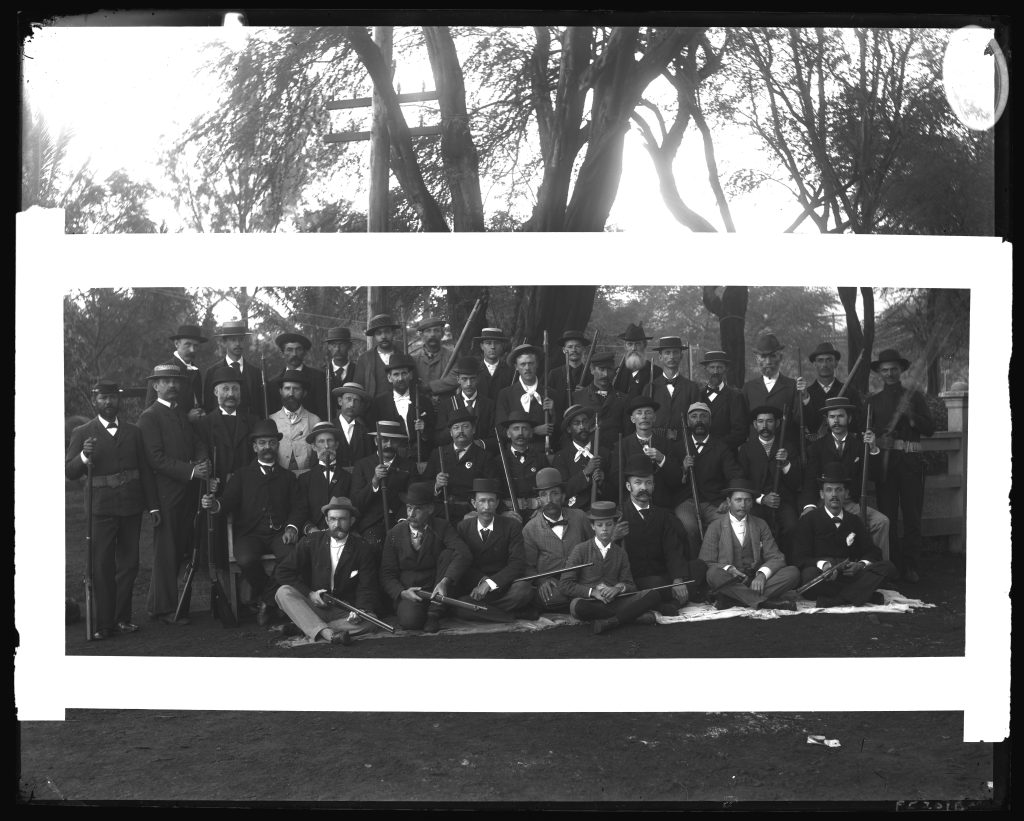 1895. CITIZENS GUARD - Members of the Punahou Squad, in command of Sergeant B. F. Dillingham. Revolution of 1895