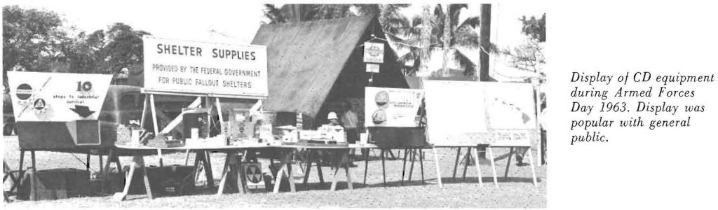 Display of CD equipment during Armed Forces Day 1963. Display was popular with general public.