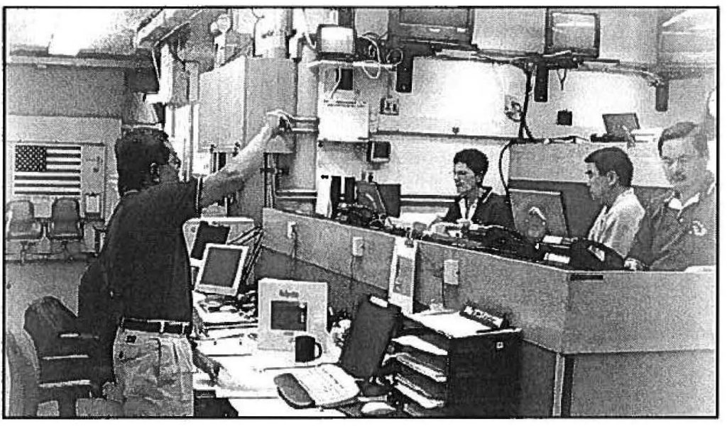 CENTRAL CONTROL - Control point operations at the state emergency operating center during Exercise MAKANI PAHILI-2002, Hawaii's annual hurricane exercise.