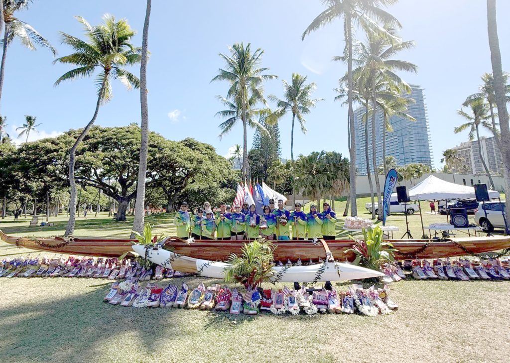 Three teams representing the Hawai‘i Army National Guard Outrigger Canoe participated in the Na Koa Canoe Regatta at Fort DeRussy Beach Park on Aug. 23. Launched in 2009, the Na Koa Wounded Warrior Canoe Regatta was created to assist recovering troops through the ‘healing power’ of the Hawaiian waters. The first event took place at the Pearl Harbor Marina with 67 teams from the Army, Navy, Marines, Air Force, Coast Guard and other organizations. The event has since expanded to include a Youth Division, and to include our Gold Star Ohana in the Wounded Warrior Division.