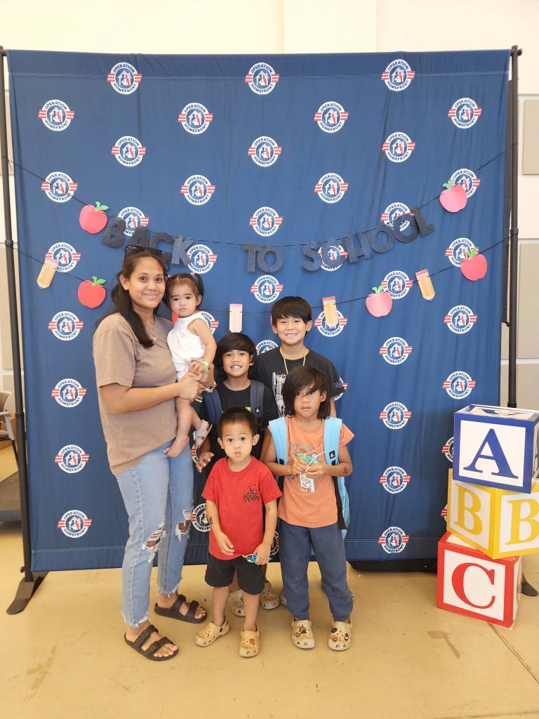 Photo of SPC Aaron Pastoral’s Family: Wife: Jasmyn Pastoral Children: Zhaestyn, Zavier, Zakai, Zion, and Zaylee Photo by Celeste “Moki” Lewi, MSG, HIARNG Yellow Ribbon Coordinator