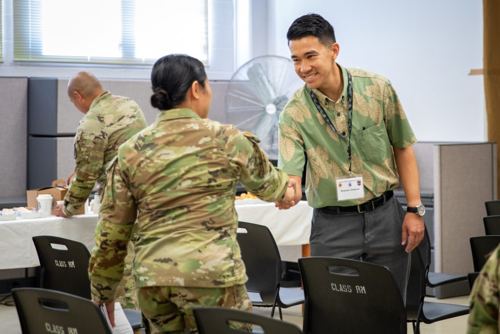 Sen. Brandon Elefante, Sen. Glenn Wakai and Sen. Samantha DeCorte spent the day touring the Hawai’i Army National Guard (HIARNG) facilities on July 23rd, 2025. The senators had the opportunity to tour Waiawa Armory, Bowers Armory, Army Aviation Support Facility #1, the 29th Infantry Brigade Combat Team Readiness Center and the Rainbow Hangar. During the visit, the senators got to learn about the HIARNG’s wide range of capabilities and their support to federal and state missions. They also met some of the full-time leaders and staff who described the detailed functions of the various units in the HIARNG. The HIARNG speakers included Col. Damon Hogsten, Chief of Staff for the HIARNG, Command Sgt. Maj. Ronald Biancaniello, Command Sergeant Major of the 29th Infantry Brigade Combat Team and Col. Wesley Kawakami, Commander of the 29th Infantry Brigade Combat Team. – Hawai‘i Army National Guard photos by Sgt. Casandra Ancheta