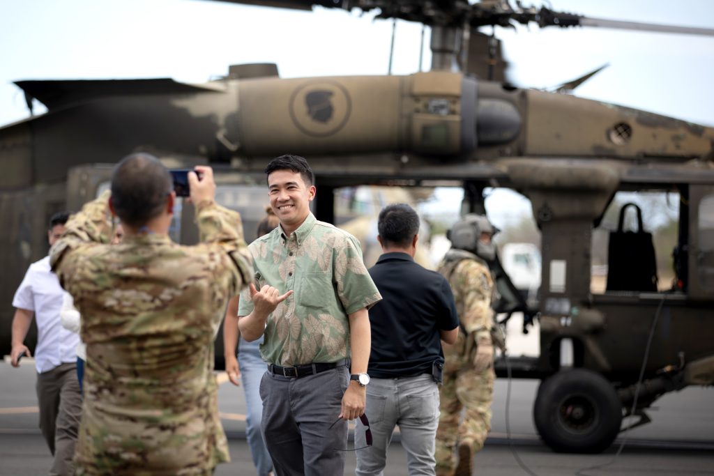 Sen. Brandon Elefante, Sen. Glenn Wakai and Sen. Samantha DeCorte spent the day touring the Hawai’i Army National Guard (HIARNG) facilities on July 23rd, 2025. The senators had the opportunity to tour Waiawa Armory, Bowers Armory, Army Aviation Support Facility #1, the 29th Infantry Brigade Combat Team Readiness Center and the Rainbow Hangar. During the visit, the senators got to learn about the HIARNG’s wide range of capabilities and their support to federal and state missions. They also met some of the full-time leaders and staff who described the detailed functions of the various units in the HIARNG. The HIARNG speakers included Col. Damon Hogsten, Chief of Staff for the HIARNG, Command Sgt. Maj. Ronald Biancaniello, Command Sergeant Major of the 29th Infantry Brigade Combat Team and Col. Wesley Kawakami, Commander of the 29th Infantry Brigade Combat Team. – Hawai‘i Army National Guard photos by Sgt. Casandra Ancheta