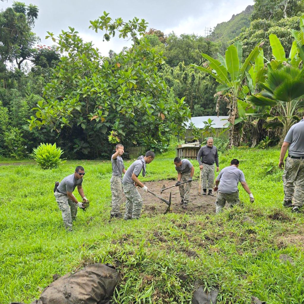 Hawai‘i Youth Challenge Academy (YCA) cadets helped at the Iolekaa Family Farm as part of a service to community missions. (YCA photo)