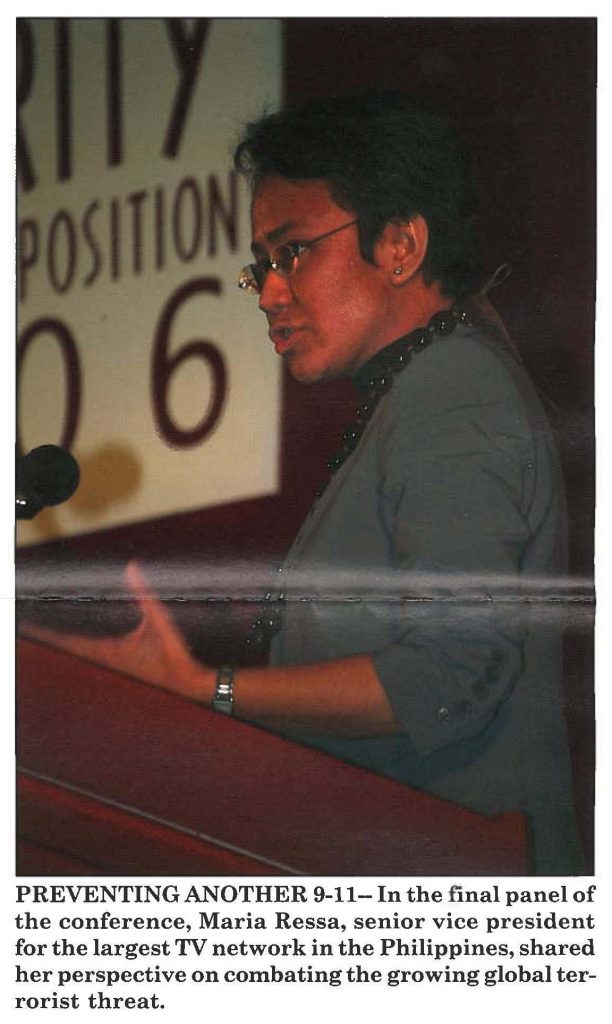 PREVENTING ANOTHER 9-11- In the final panel of the conference, Maria Ressa, senior vice president for the largest TV network in the Philippines, shared her perspective on combating the growing global terrorist threat.
