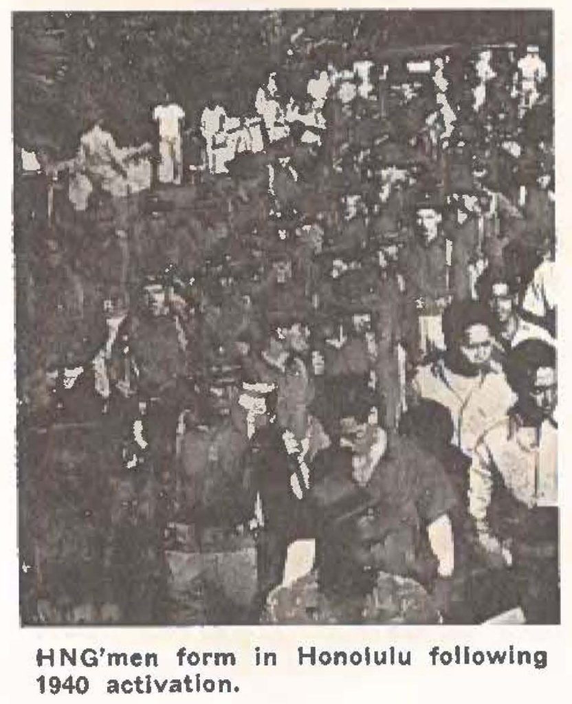 HNG'men form in Honolulu following 1940 activation.