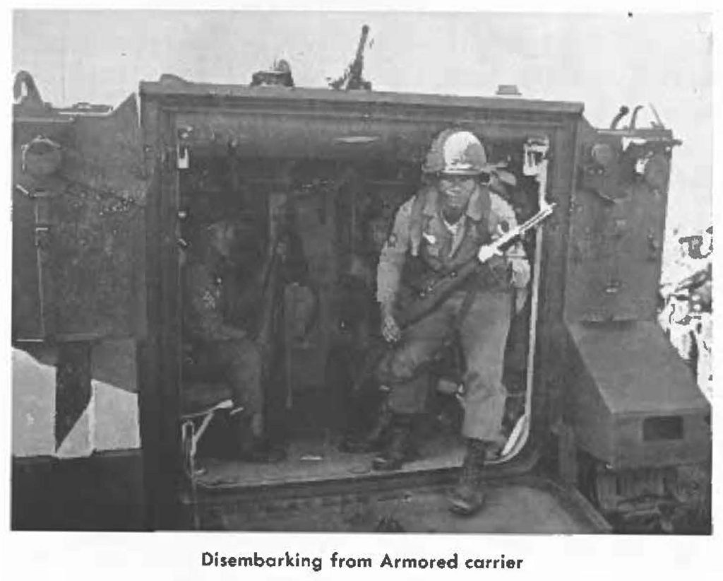 Disembarking from Armored carrier