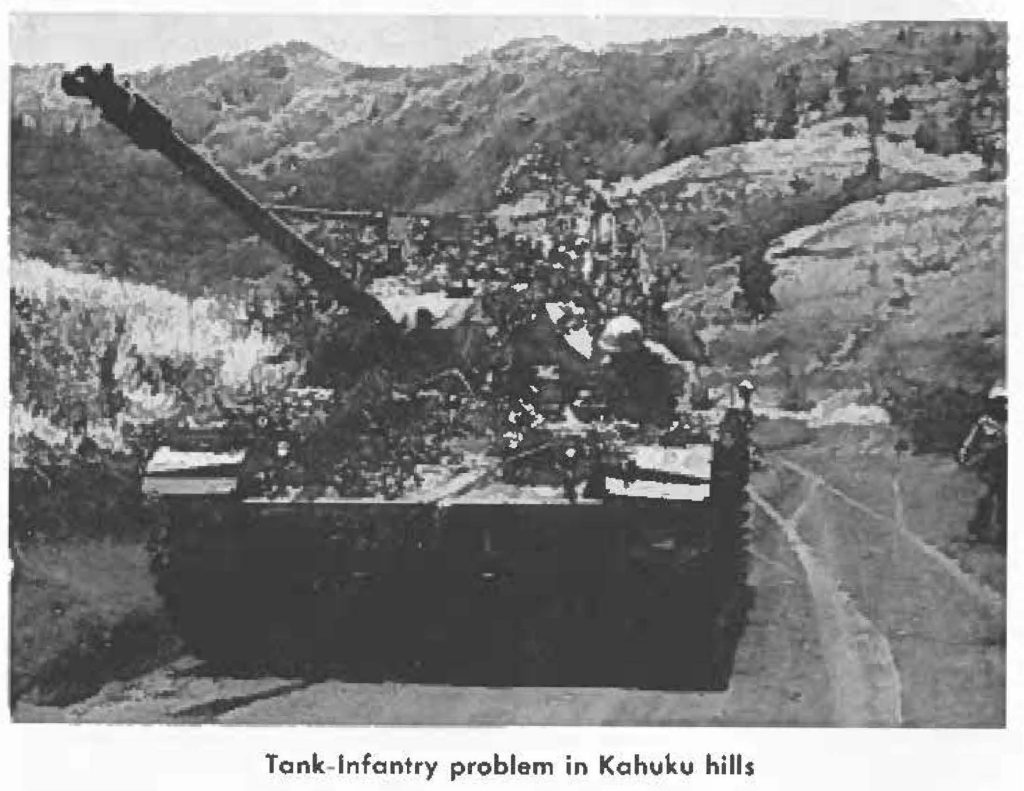 Tank-Infantry problem in Kahuku hills