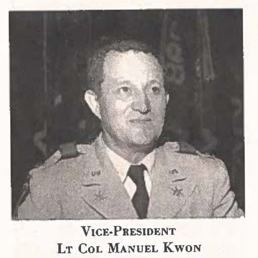 VICE-PRESIDENT LT CoL MANUEL KwoN