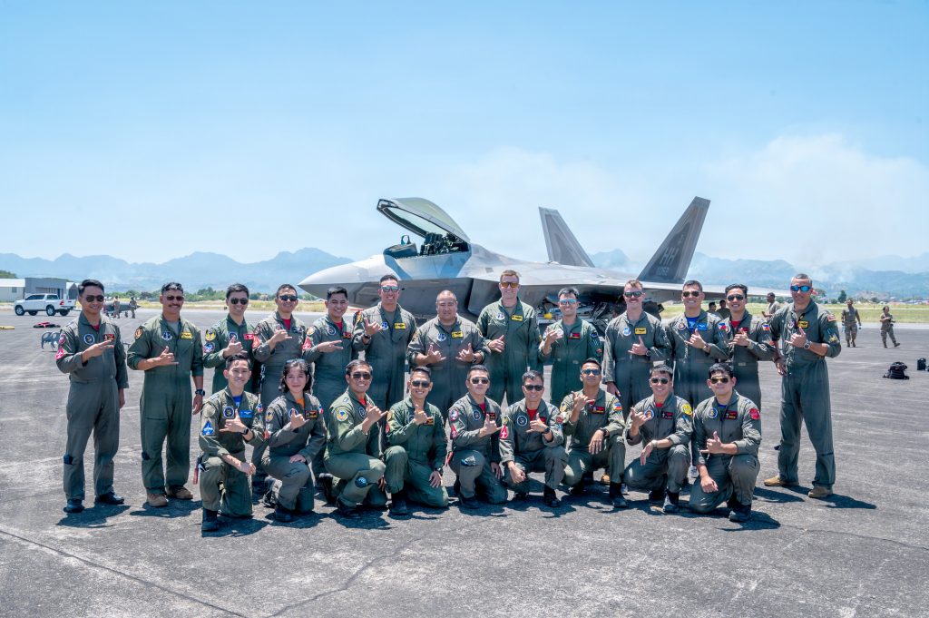 Philippine Air Force 5th Fighter Wing pilots welcomed U.S. Air Force and Air National Guard pilots assigned to the 199th Air Expeditionary Squadron after their arrival at Exercise Cope Thunder 26-1 at Basa Air Base, Philippines on April 3, 2026. (U.S. Air National Guard photos by Senior Master Sgt. Mysti Bicoy)
