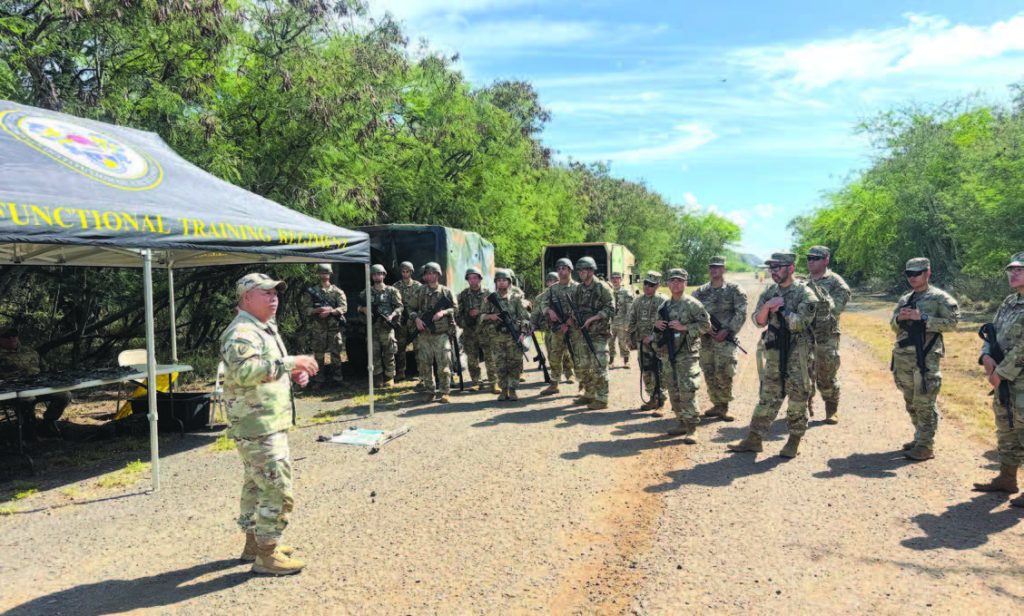 The Hawai‘i Medical Readiness Detachment conducted land navigation training at Marine Corps Training Area Bellows Land Nav D during annual training to develop and refine our warrior tasks, improving upon last year’s skills learned. – Hawai‘i National Guard photo