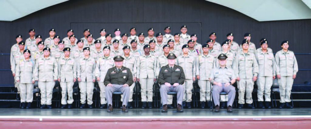 At top, Class 62 of the Hawai‘i Youth Challenge Academy O‘ahu posed for a photo with Hawai‘i National Guard leadership at their graduation ceremony at Tom Moffatt Waikiki Shell on June 14, 2025. – Photos by Hawai‘i Youth Challenge Academy O‘ahu