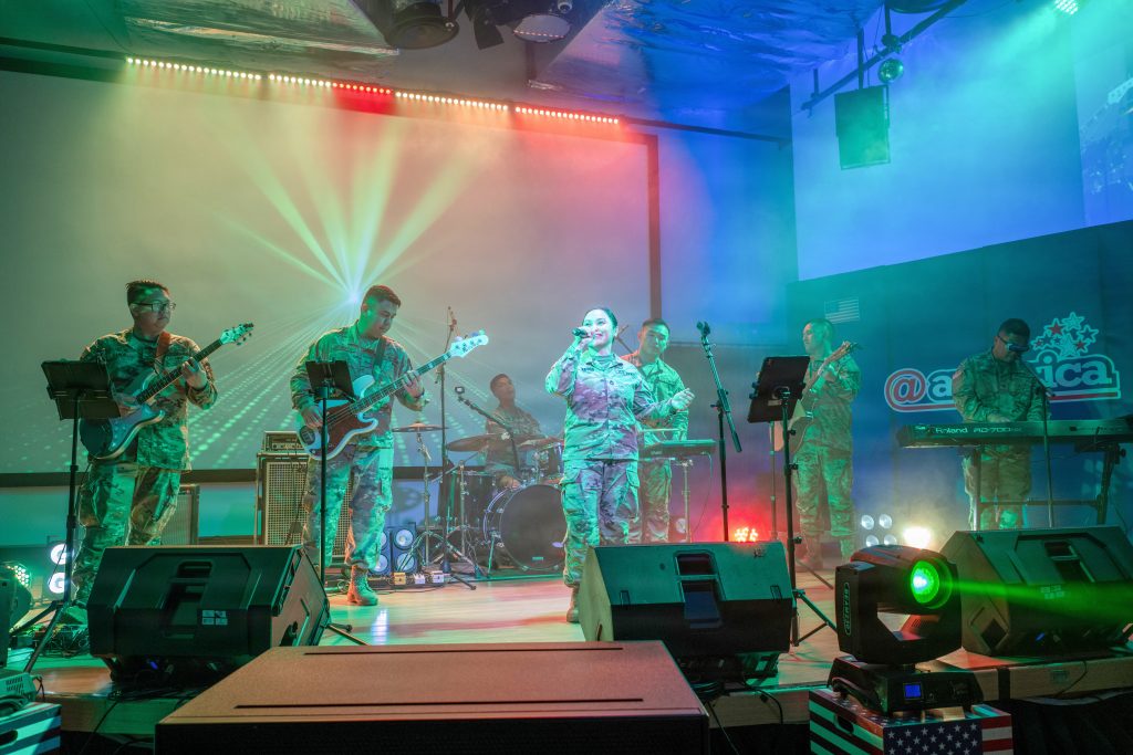 Members of the Hawaiʻi Army National Guard’s 111th Army Band, Na Koa, performed at the American Center in Jakarta on June 12. The band showcased its musical talents while fostering cultural exchange and strengthening people-to-people ties between the United States and Indonesia. (U.S. Air National Guard photos by Senior Master Sgt. Mysti Bicoy)